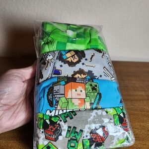 Kids Minecraft Character Briefs - Green/Blue/Grey - Pack of 4 Size Boys 8